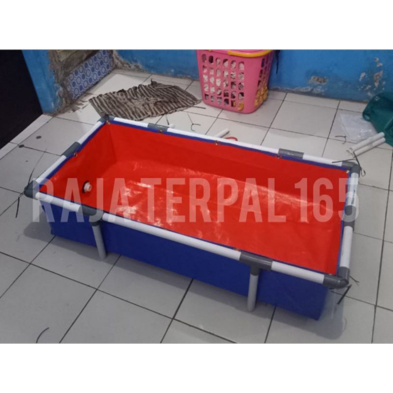 KOLAM TERPAL FULSET 100X50X25 +TUTUP JARING