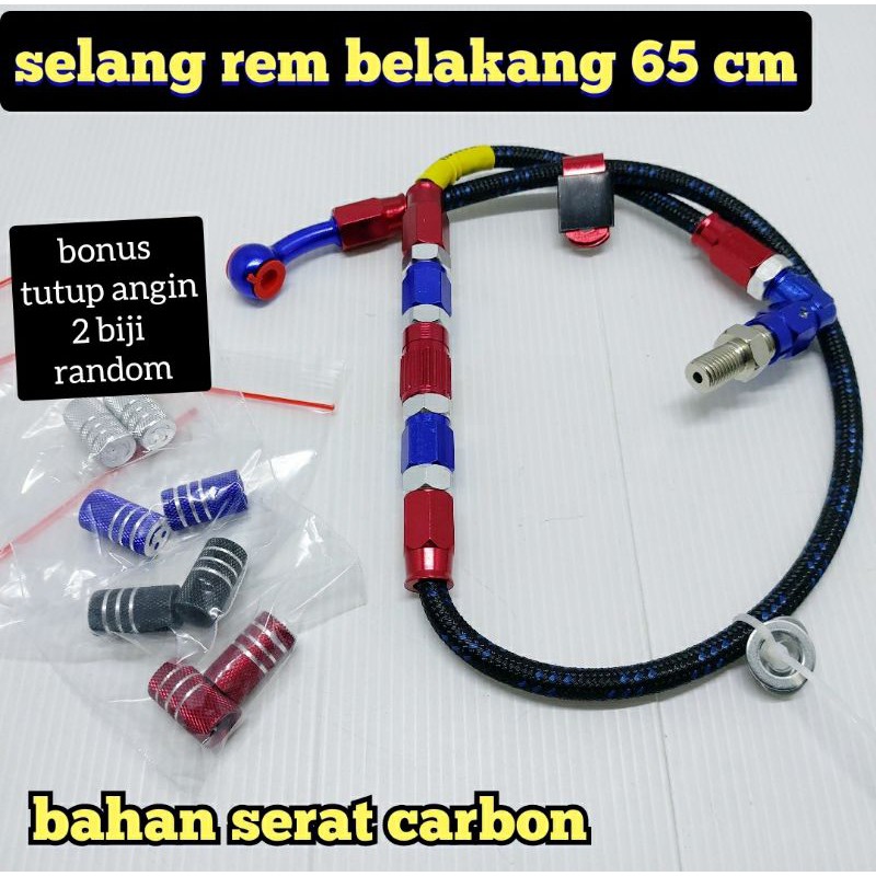 selang rem belakang 65 cm psi / selang rem variasi 65cm psi carbon serat