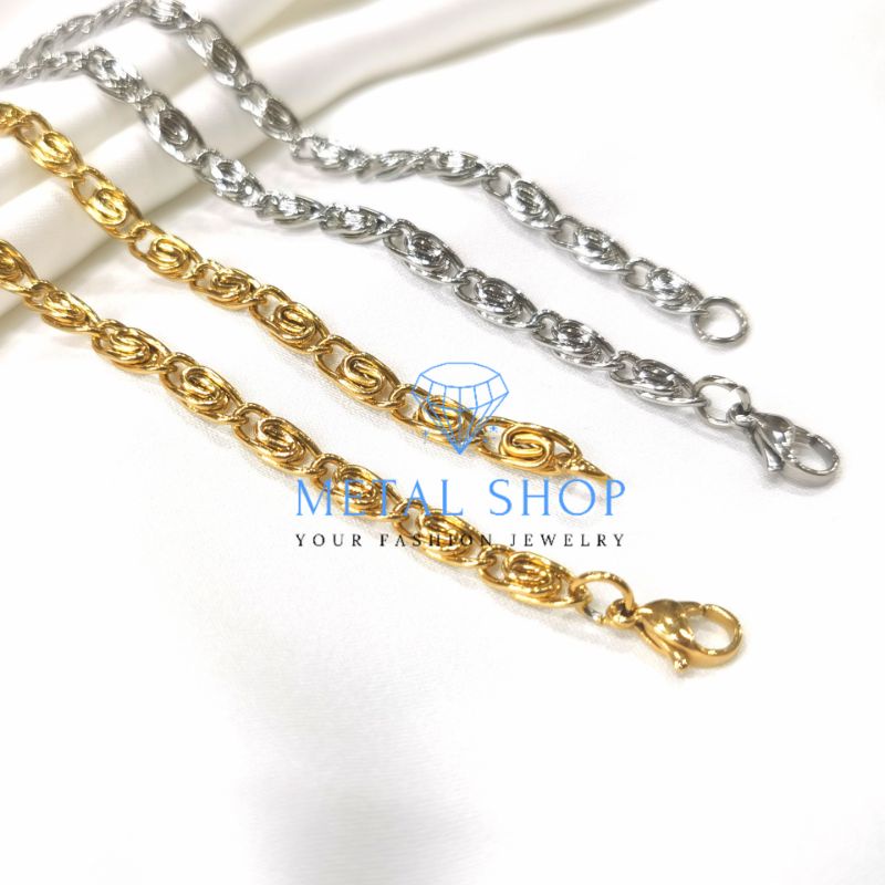 Kalung titanium Pria Wanita Anti Karat 45CM Model Klip