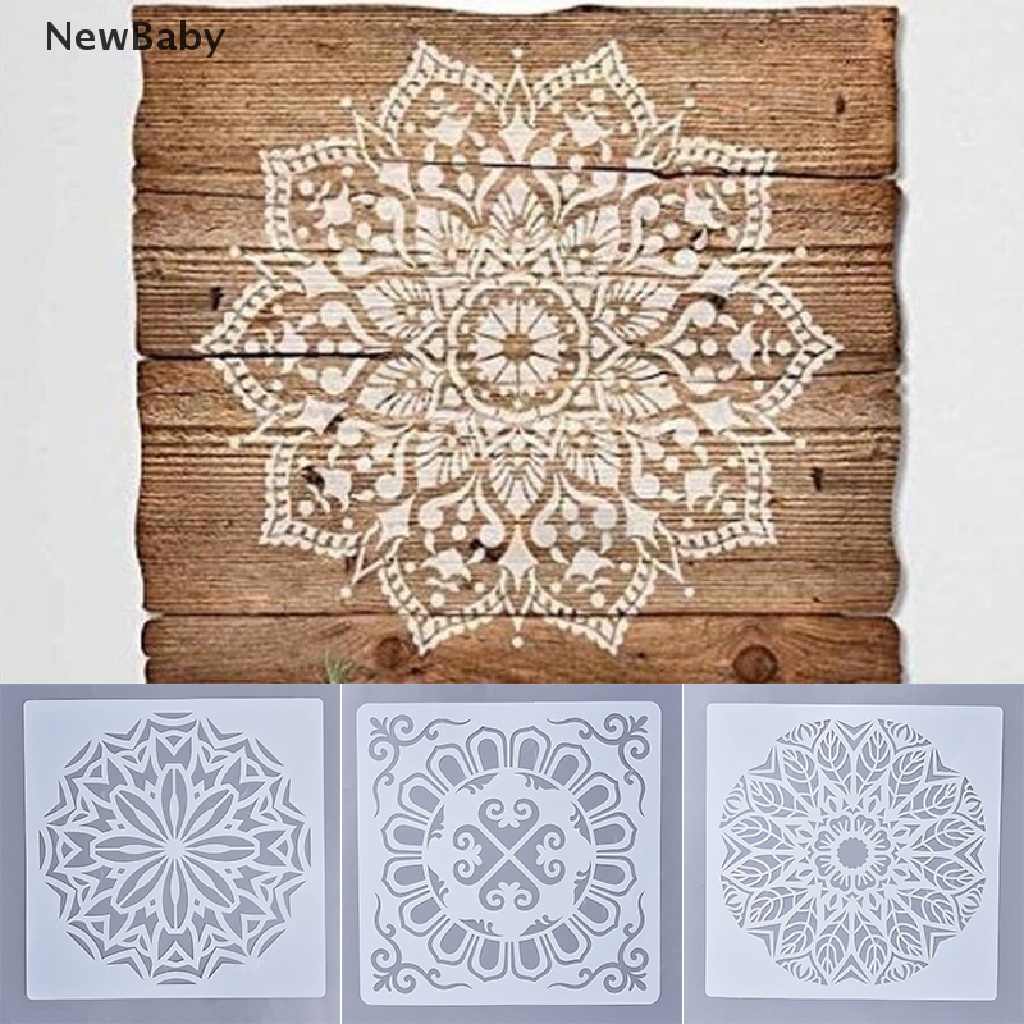 Cetakan Stensil Motif Mandala Ukuran 30x30cm Untuk Dekorasi Lantaidinding DIY