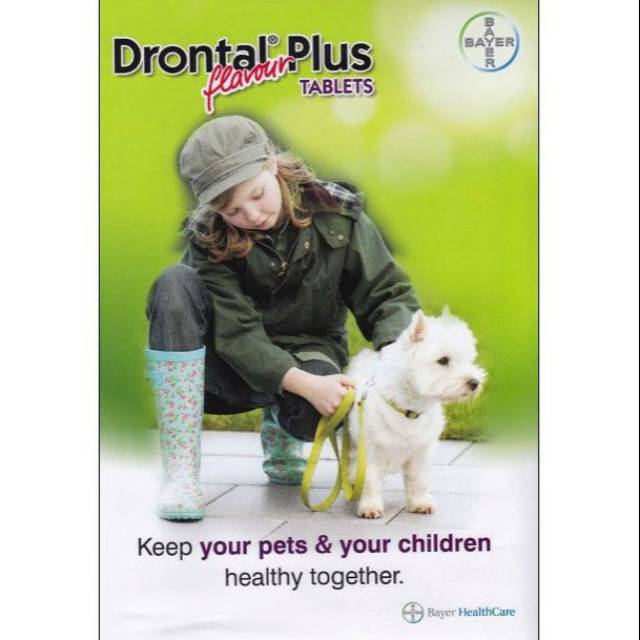 DRONTAL PLUS OBAT CACING ANJING (HARGA SATU TABLET)
