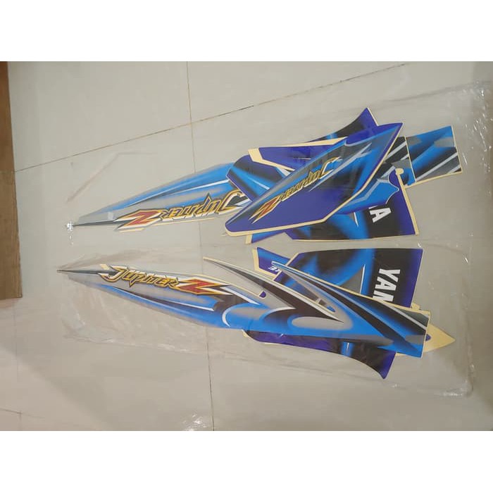 Stiker Bodi &amp; Lis Body &amp; Striping Jupiter Z 2005 Silver Biru