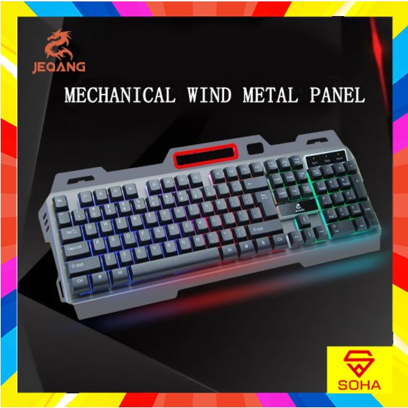 KYB-014 Keyboard Gamer Professional Gaming Kabel RGB Backlit Lampu LED Perpaduan Metal PC L