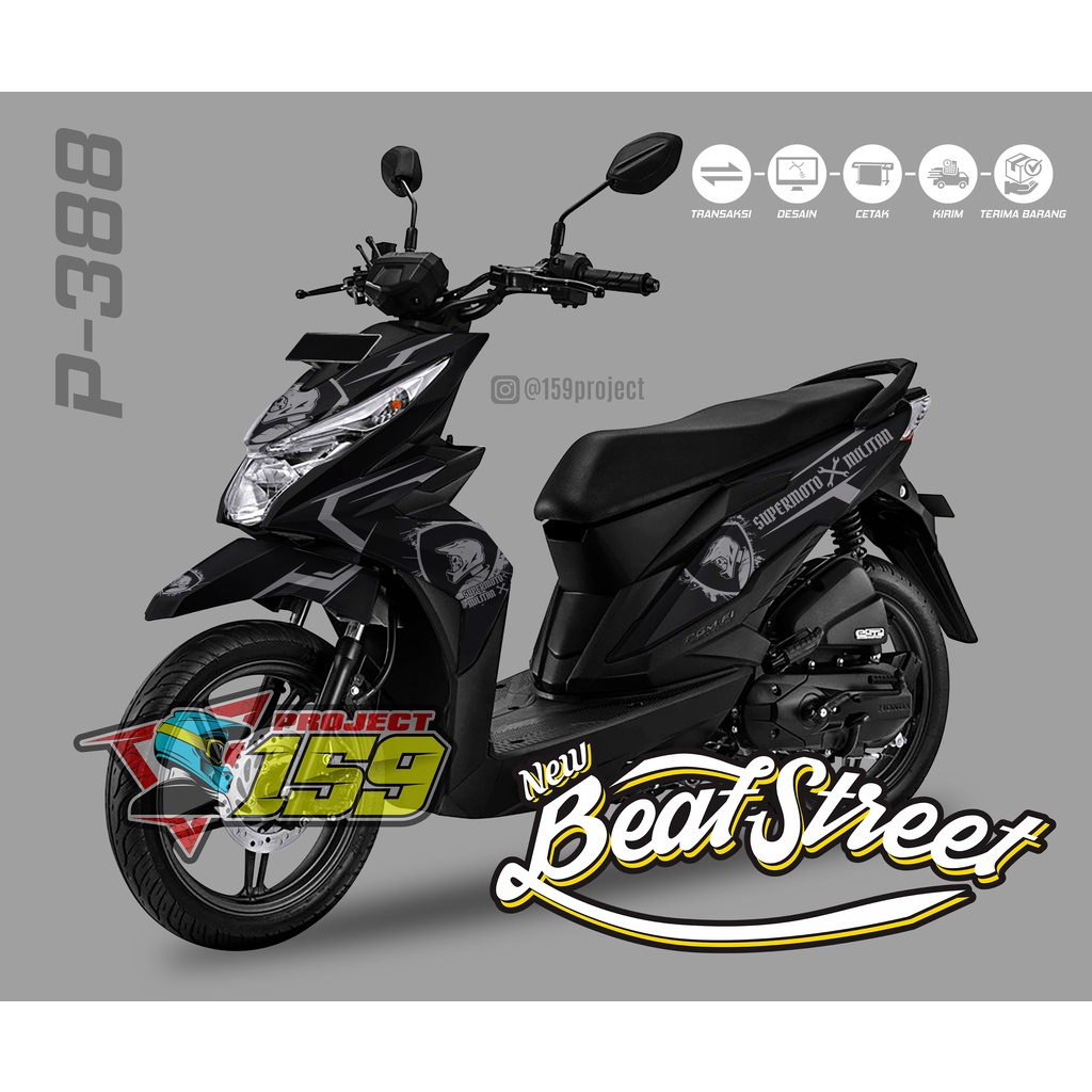 Stiker Motor Beat Street 2017 - P-388 Matic Supermoto Livery
