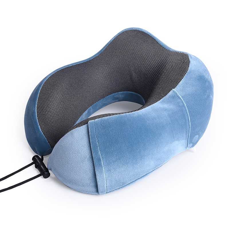 Bantal Leher Empuk U-Shape Foldable Travel Neck Pillow