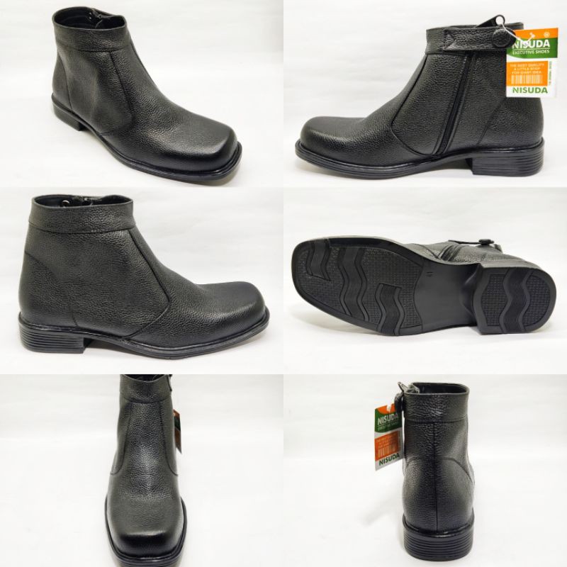 Sepatu boot formal pria Sepatu boots kantoran motif kulit jeruk sepatu kulit Sepatu pantofel