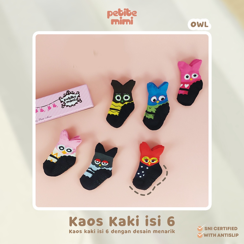 petite mimi kaos kaki baby girl isi 6 size 0- 12 bulan