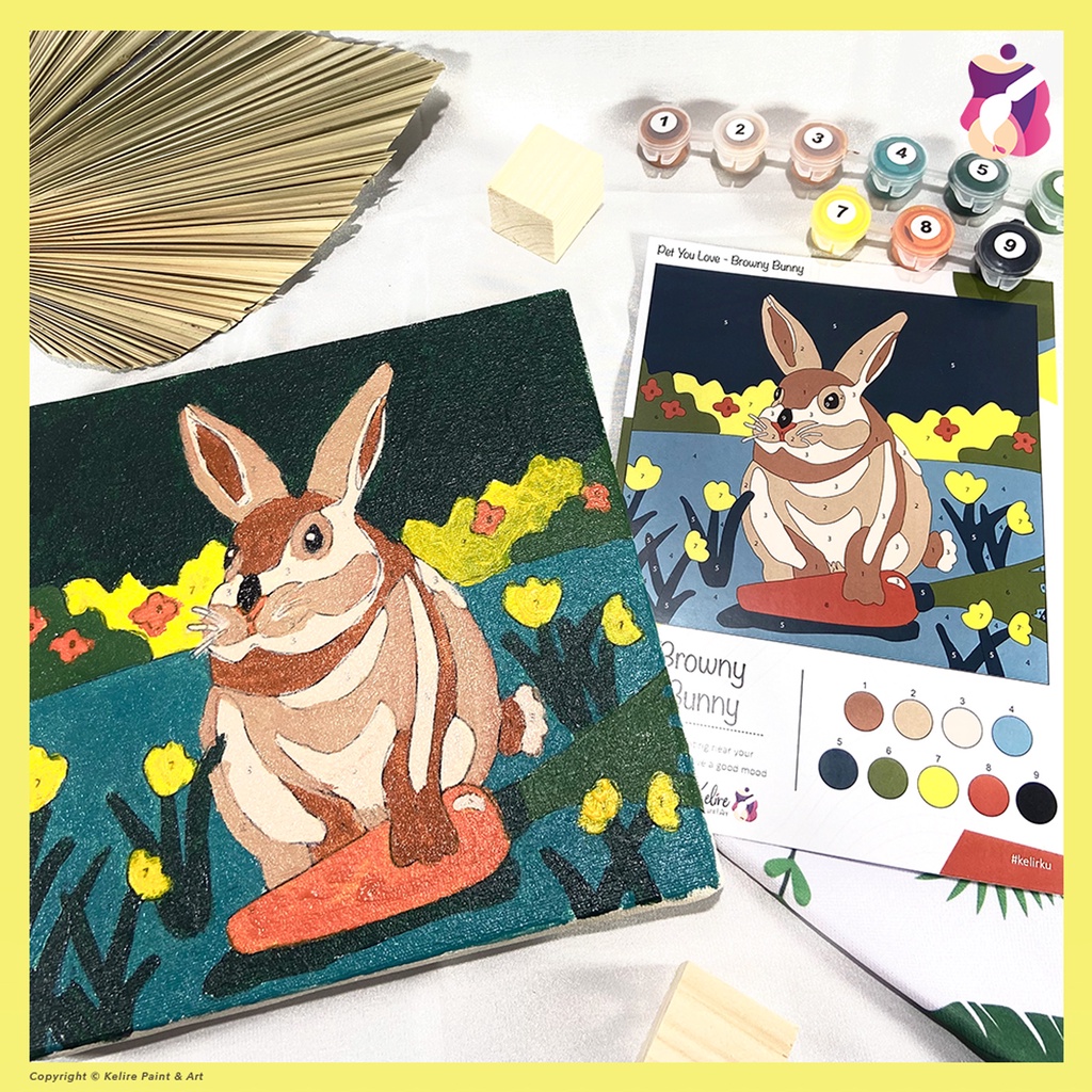 

Lukisan DIY Paint by Number Kit Browny Bunny