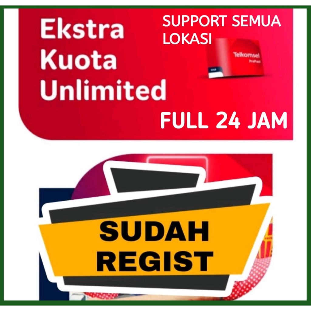 Perdana Extra Unlimited Telkomsel All Tkp - 3000 GB