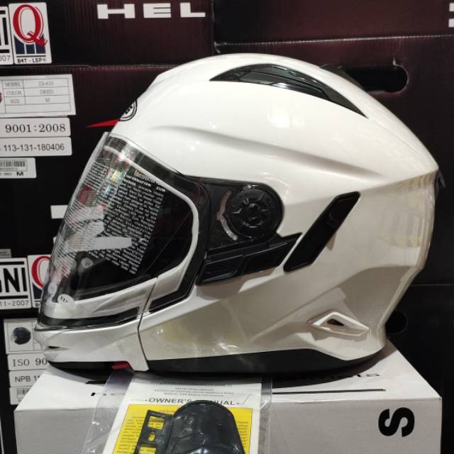 HELM ZEUS 613C POLOS PUTIH / WHITE ORIGINAL