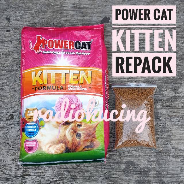 Power Cat Kitten 1 Kg Repack Dry Food Makanan Kucing Halal