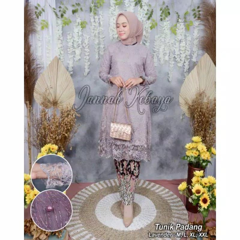 KEBAYA TUNIK TILLE BORDIR / KEBAYA KURUNG / KEBAYA BURKAT / KEBAYA WISUDA / KEBAYA MODERN / KEBAYA MALAYSIA / KEBAYA PEESTA / KEBAYA TUNIK BROKAT-Lavender