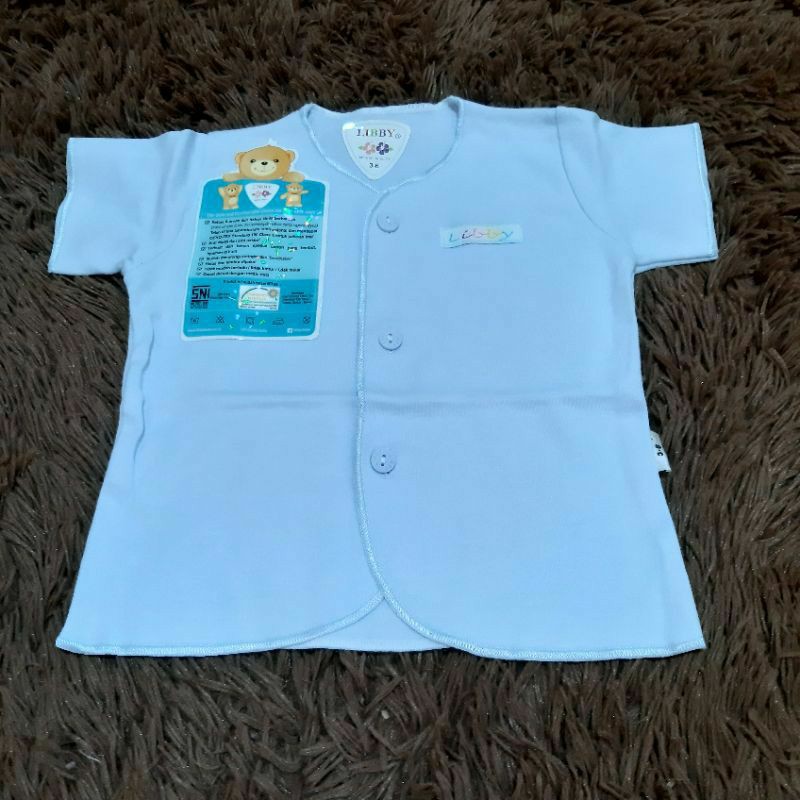 3 PCS BAJU BAYI  MERK LIBBY POLOS TANGAN PENDEK