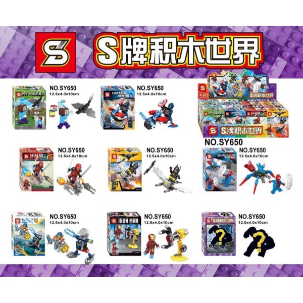 Sy 650 Minifigure Mix Superhero Minecraft Ninjago Nexo Knights - 3Ad3Dd - Original Asli
