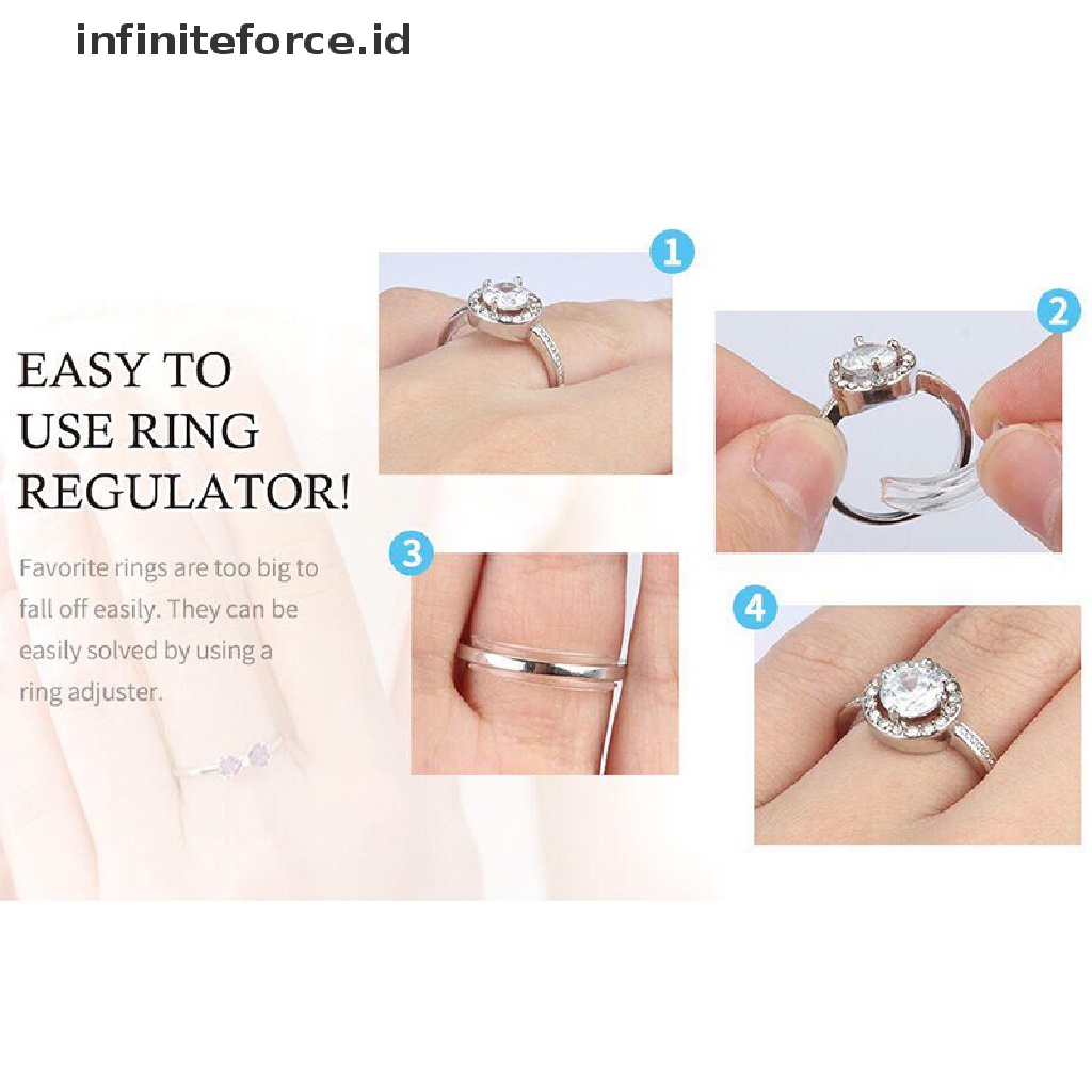 Infiniteforce.id Alat Adjuster / Pengecil Ukuran Cincin Bahan Silikon Transparan 8 Ukuran