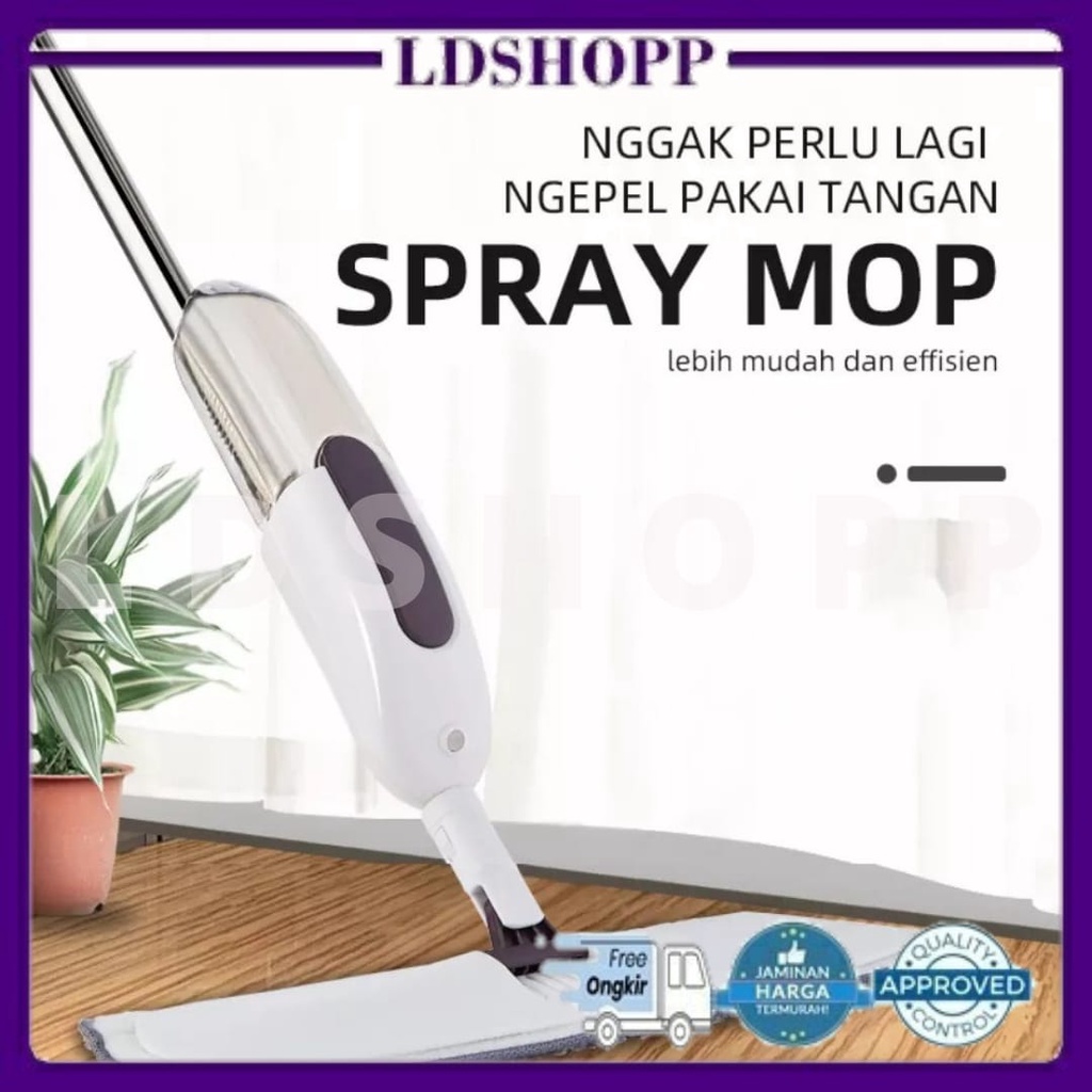 LDS Alat Pel Lantai Semprot Water Spray Mop Otomatis Dengan Tangki Penampungan Air