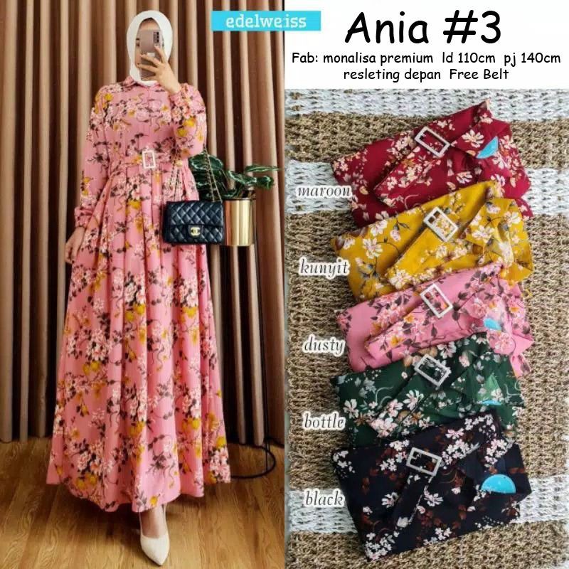 Gamis maxi ania bunga monalisa vol 3