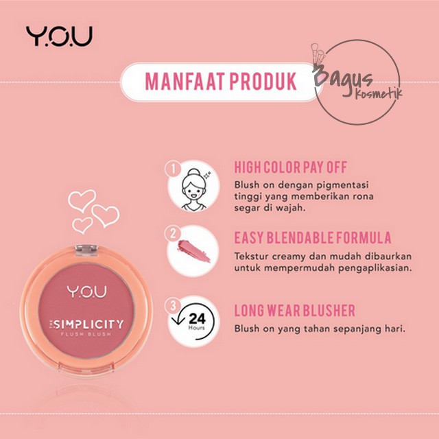 ⭐BAGUS⭐ THE SIMPLICITY FLUSH BLUSH BY Y.O.U / YOU MAKE UP BLUSH ON