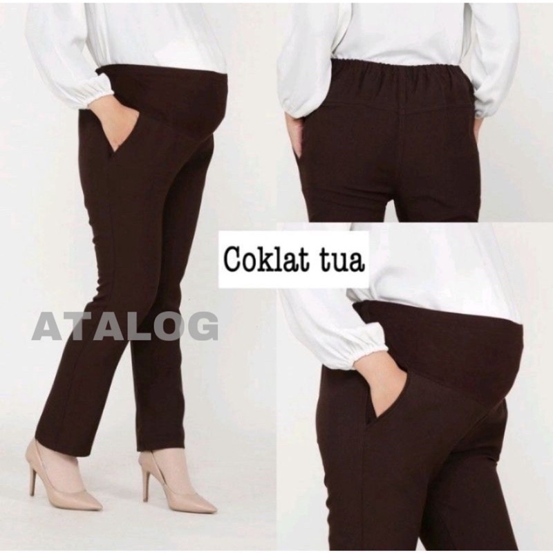 ATALOG - Celana Kerja Kantor Formal Wanita Hamil Slimfit