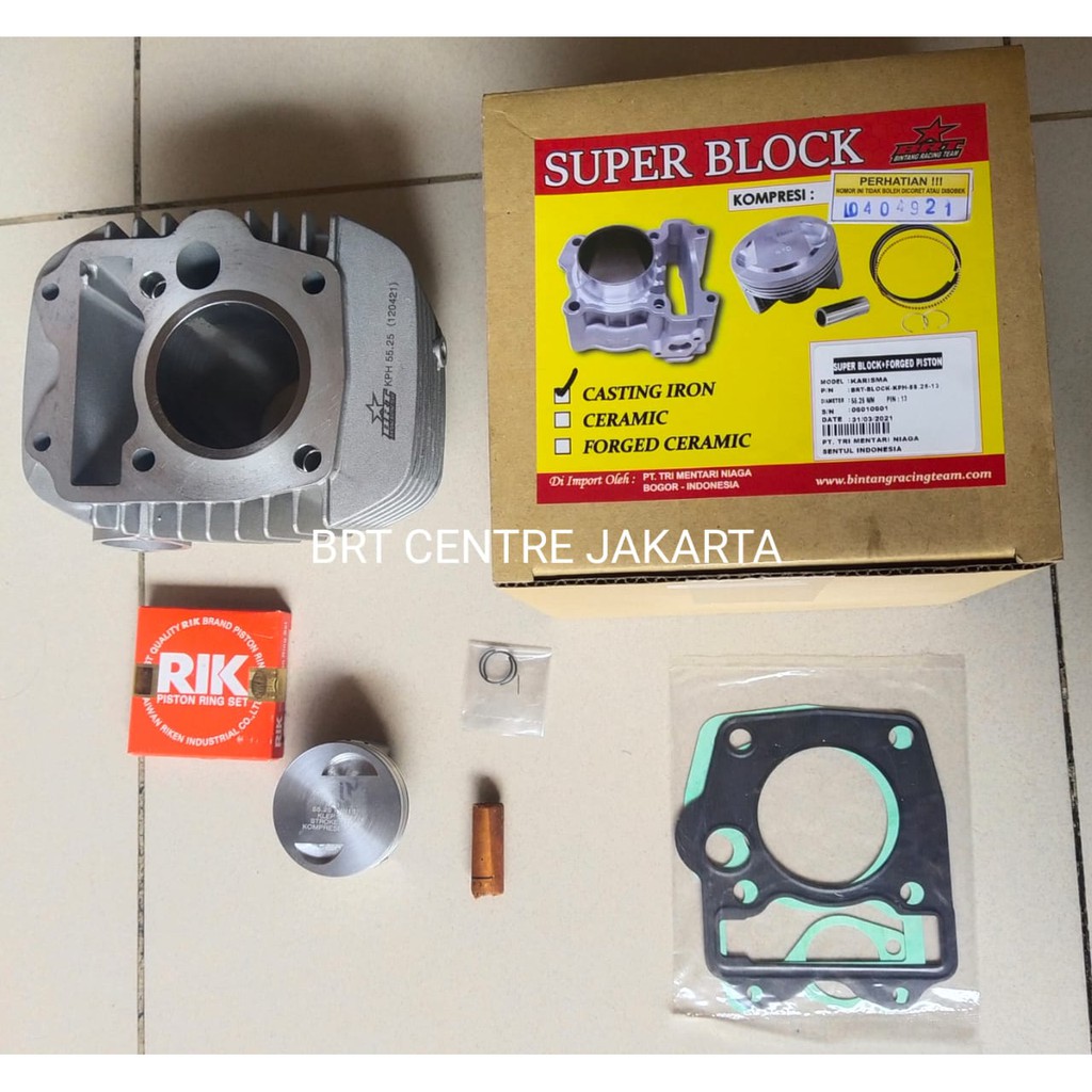 BLOK BORE UP KARISMA SUPRA X 125 RACING 55.25 MM BRT