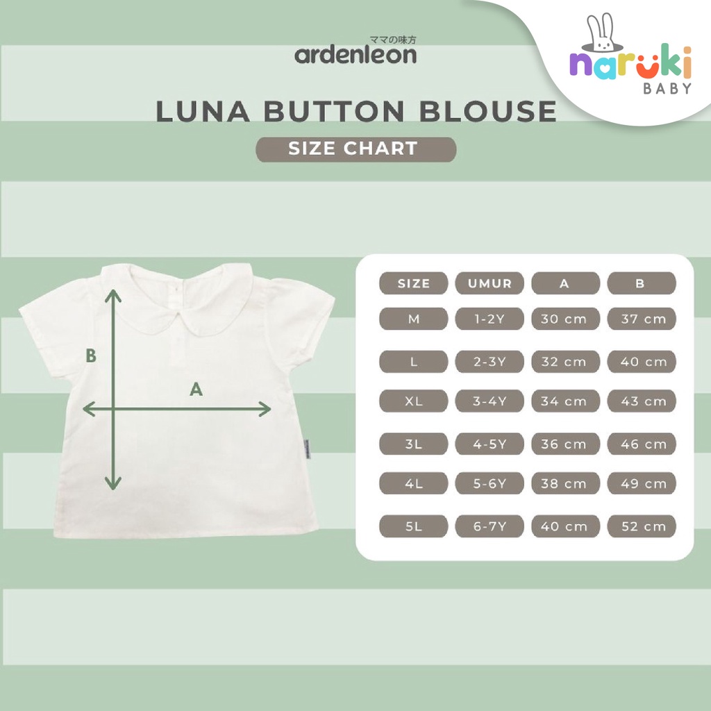 Ardenleon Girls Luna Collar Blouse Arden Leon Baju Anak Perempuan