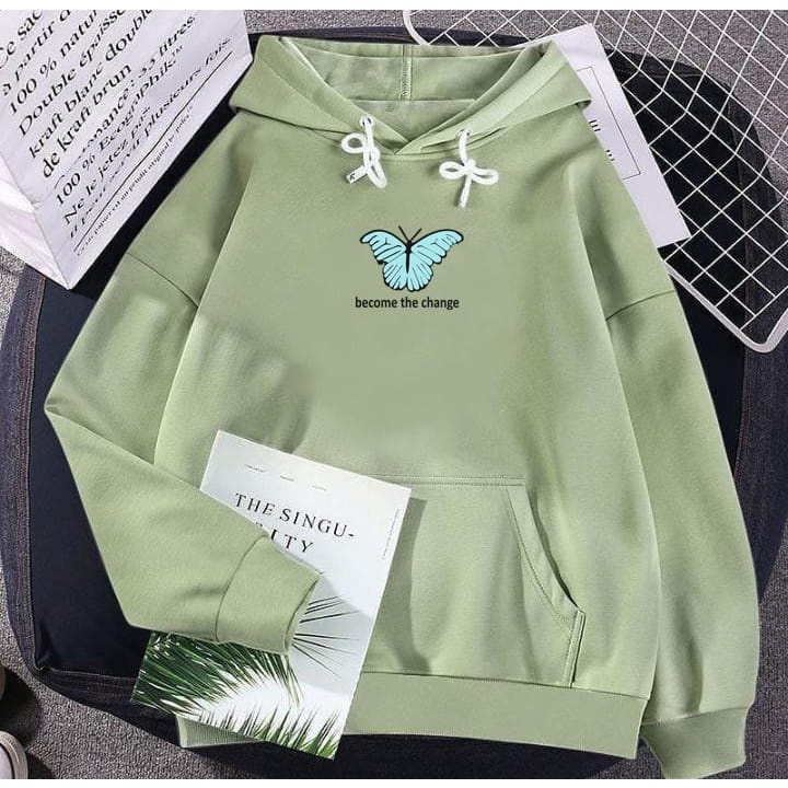 Zanah Hoodie Sweater Hoodie L XL XXL Gaya Korean Style Motif kupu kupu