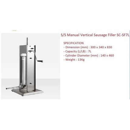 Manual Vertical Sausage Filler SC-SF7L 7 liter Mesin pengisi sosis