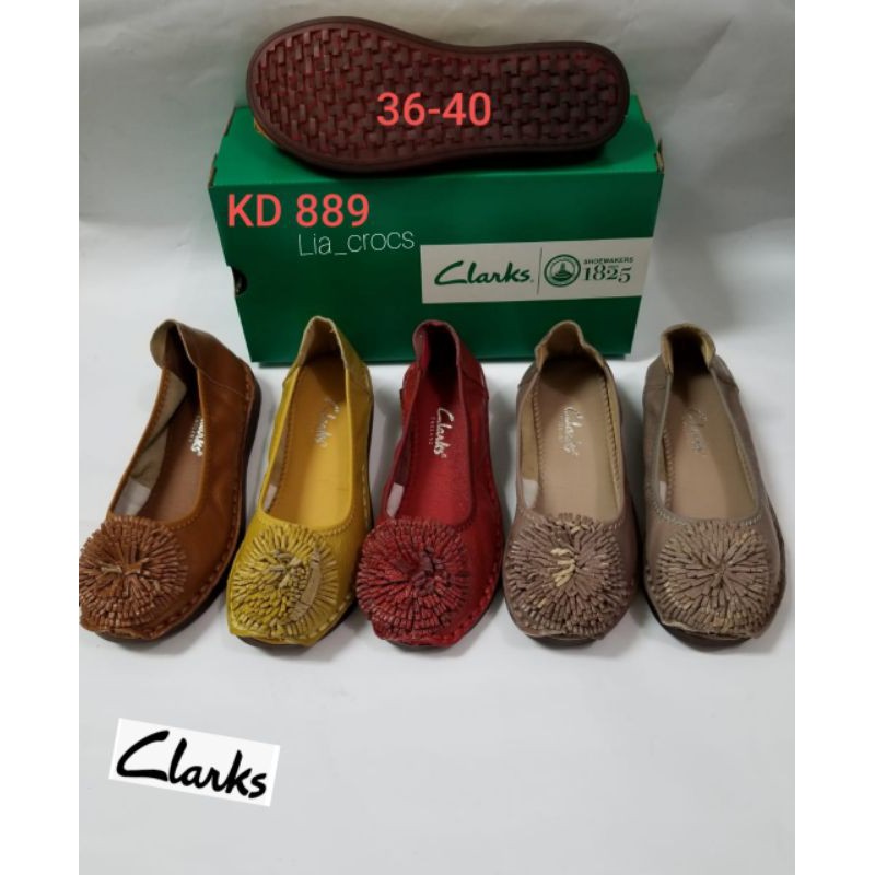 Clarks Bunga Matahari KD889 / Sepatu Clarks Flat leather