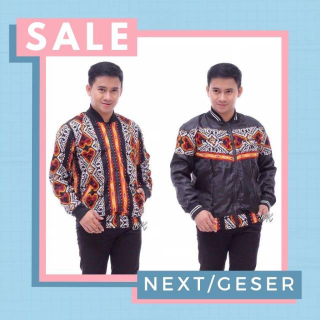 JAKET PRIA BOLAK-BALIK MODEL BATIK BAHAN MAT KATUN MIX PARASUT
