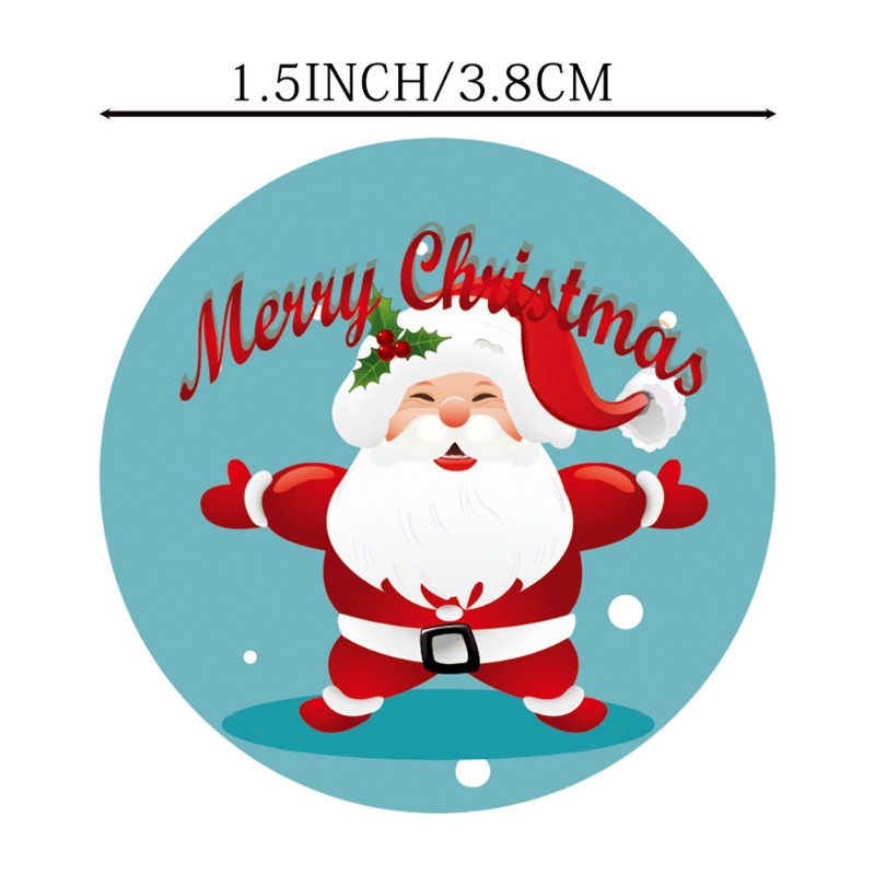 500pcs Stiker Segel Desain Snowman Santa 8 Desain Untuk Kartu Amplop Kotak