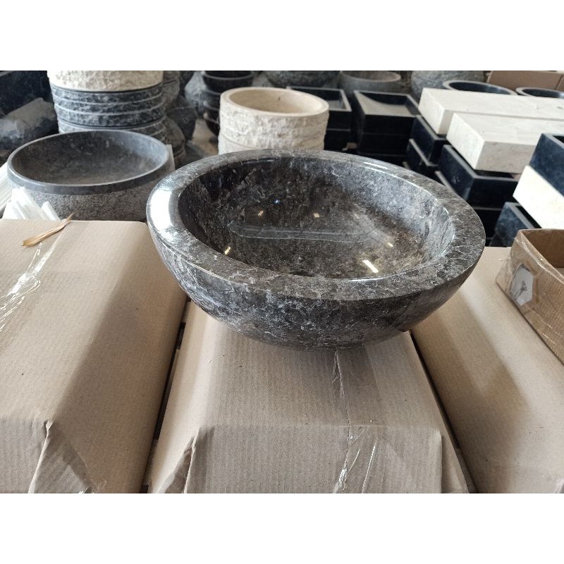 wastafel batu marmer model mangkok 35cm