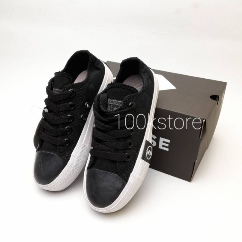 sepatu anak converse low hitam putih sepatu sekolah anak tk sd smp