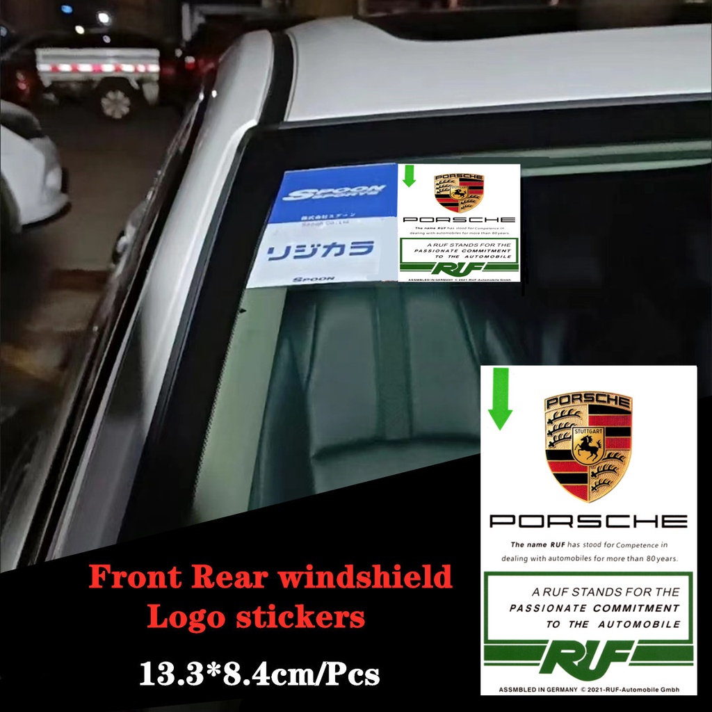 Sticker Dekorasi Kaca Depan Mobil Porsche Macan Panamera Cayenne Boxter Taycan