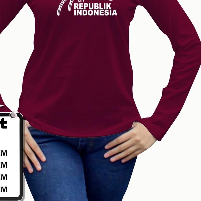KAOS WANITA HUT RI 77 KAOS LENGAN PANJANG HUT RI 77 ATASAN WANITA LENGAN PANJANG HUT RI 77 17 8 1945