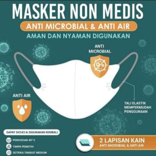 MASKER KAIN NON MEDIS SRITEX READY STOCK / murah anti air anti microbial