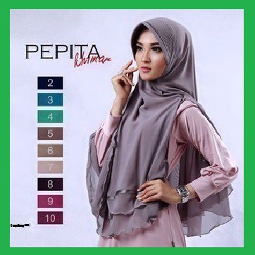 Khimar Pepita / Khimar Instan Pepita/ Kerudung Bergo Double Siffon Adem Panjang / HIjab Syari Ceruti