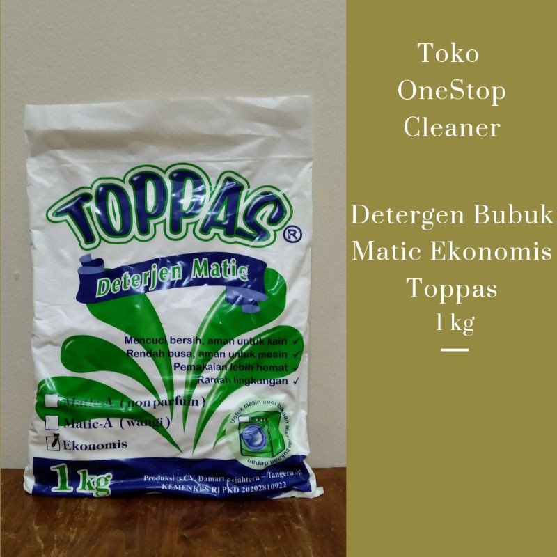 Toppas Detergen Deterjen Sabun Cuci Baju Bubuk Matic Ekonomis 1 kg