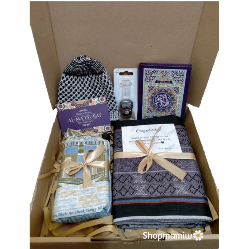 

Gift box / Hampers Rustic Alat Sholat Cowok Lengkap (Shopmamiw)