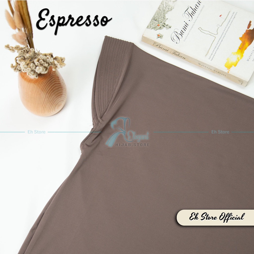 JILBAB BERGO HAMIDAH SPANDEX JERSEY PREMIUM | HIJAB SPORT I JILBAB SPORT I KERUDUNG BERGO I JILBAB INSTAN-Espresso