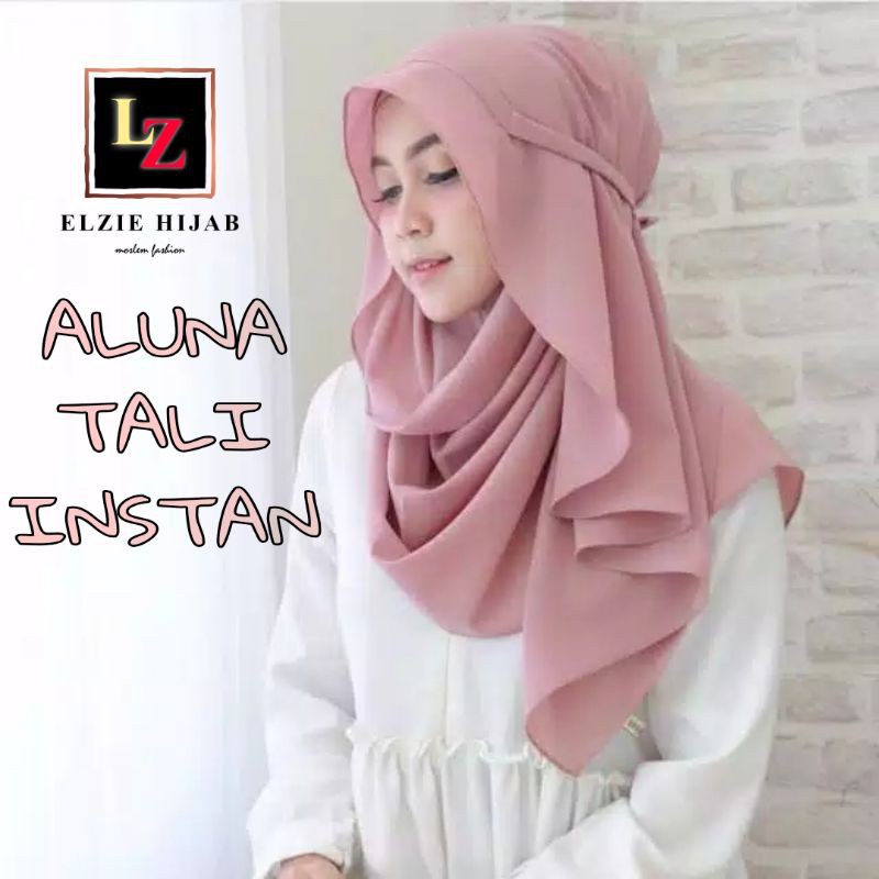 ELZIE HIJAB | HIJAB ALUNA PASHMINA INSTAN TALI | HIJAB DIAMOND