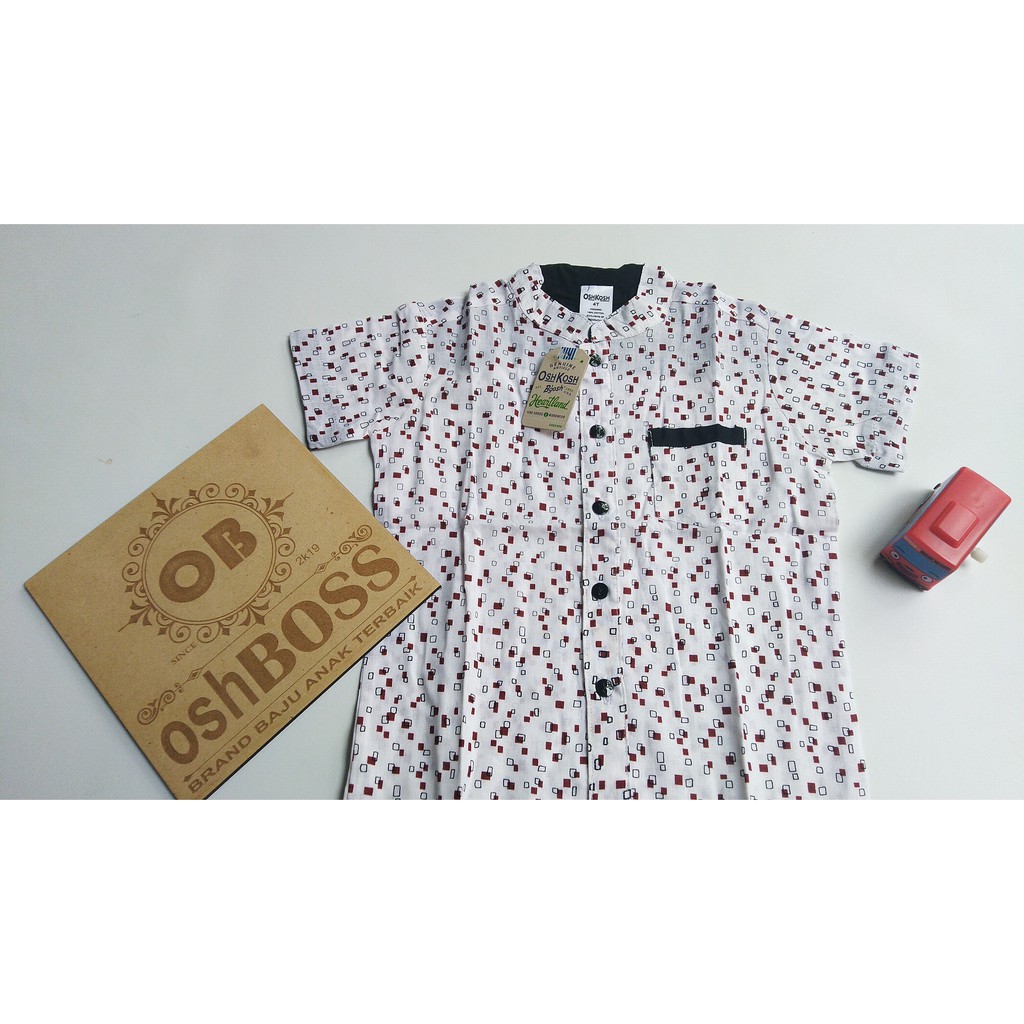 COD KEMEJA ANAK MOTIF KOTAK MERAH LATAR PUTIH-2