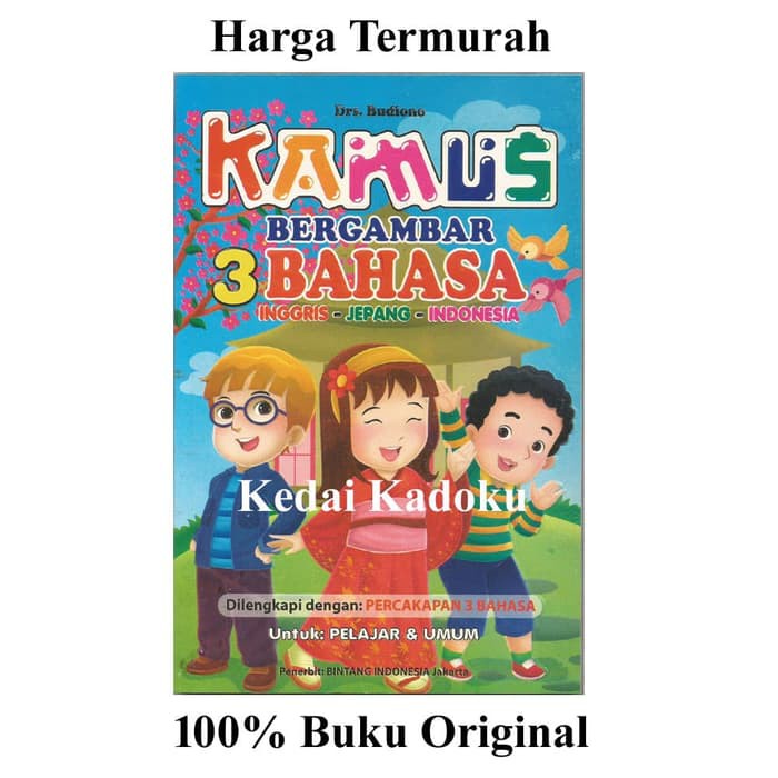 Kamus 3 Bahasa Inggris Jepang Indonesia Bergambar Berwarna Murah