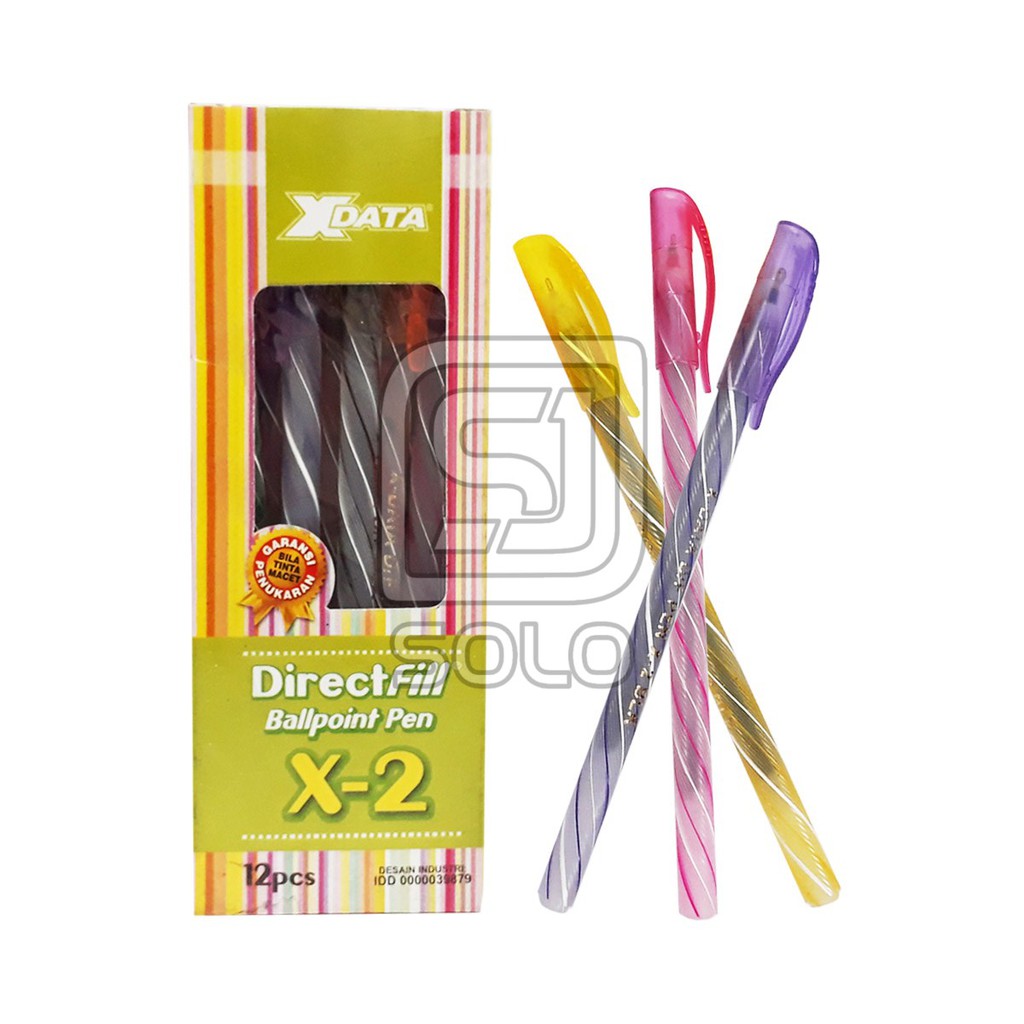 Pulpen Pena Ballpoint Pen Xdata X-2 Tinta Hitam