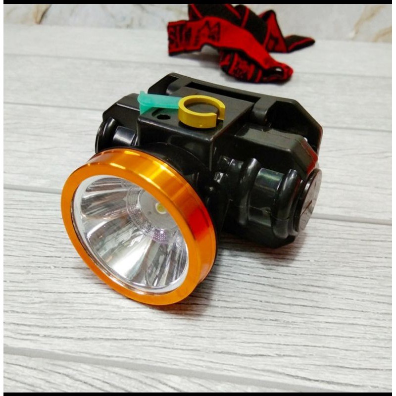 Senter Kepala LED Mitsuyama MS-222P Ring Alumunium Gratis Lensa Kuning Berkualitas