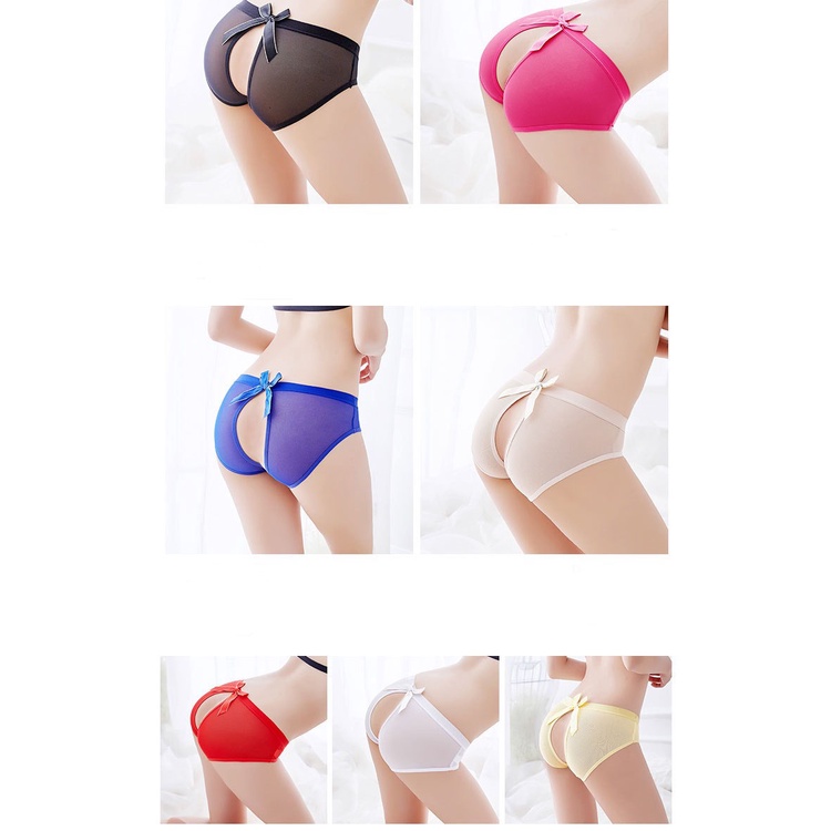 Celana Dalam Brief Sexy Crotchless G String Mulus Lingerie Open tembus pandang Thongs 3C161