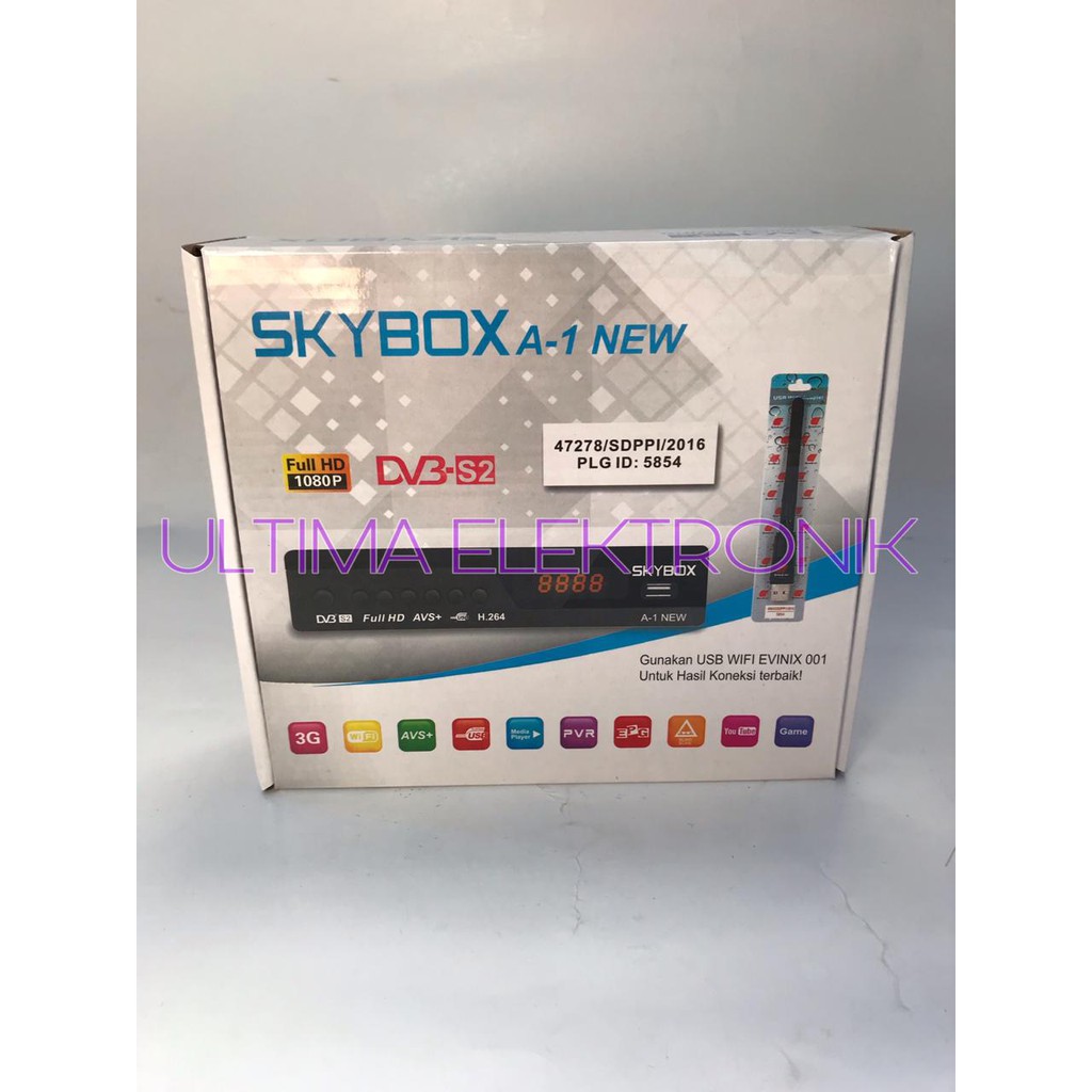 Receiver Decoder Skybox A1 New AVS  8mb untuk Parabola