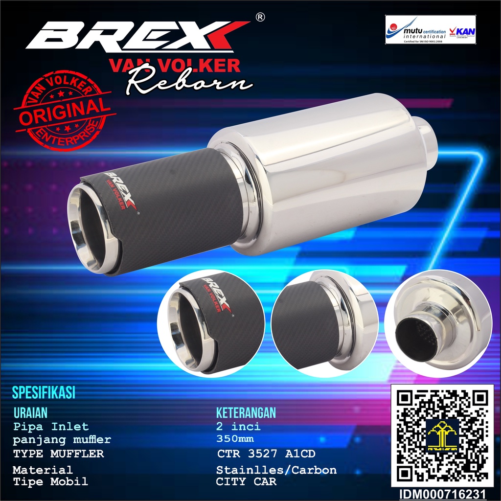 knalpot Brexx Vanvolker type CTR 3527 A1CD Carbon twiil