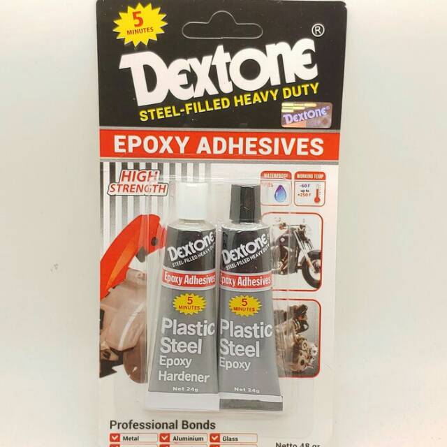 

Lem DEXTONE Epoxy Adhesives 5 Menit Untuk Body Plastik Besi 48 gram