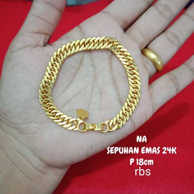 Gelang sepuhan emas 24k jumbo, awet, bisa disepuh ulang