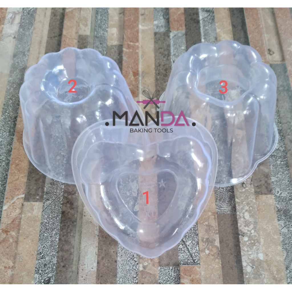 Cetakan puding agar-agar jelly bentuk hati, bunga diameter 8 cm